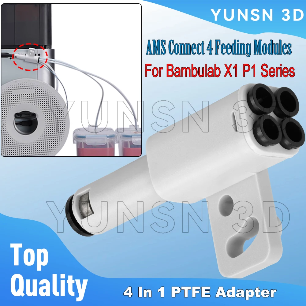 �y�Z�[�����z4 in 1 PTFE�A�_�v�^�[�f�ށABambulab X1 P1 X1C P1S P1P�p�C�v�g���|�[�gAMS�ڑ��p�A4�̃t�B�[�f�B���O���W���[����ڑ����邽�߂�3D�v�����^�[���i