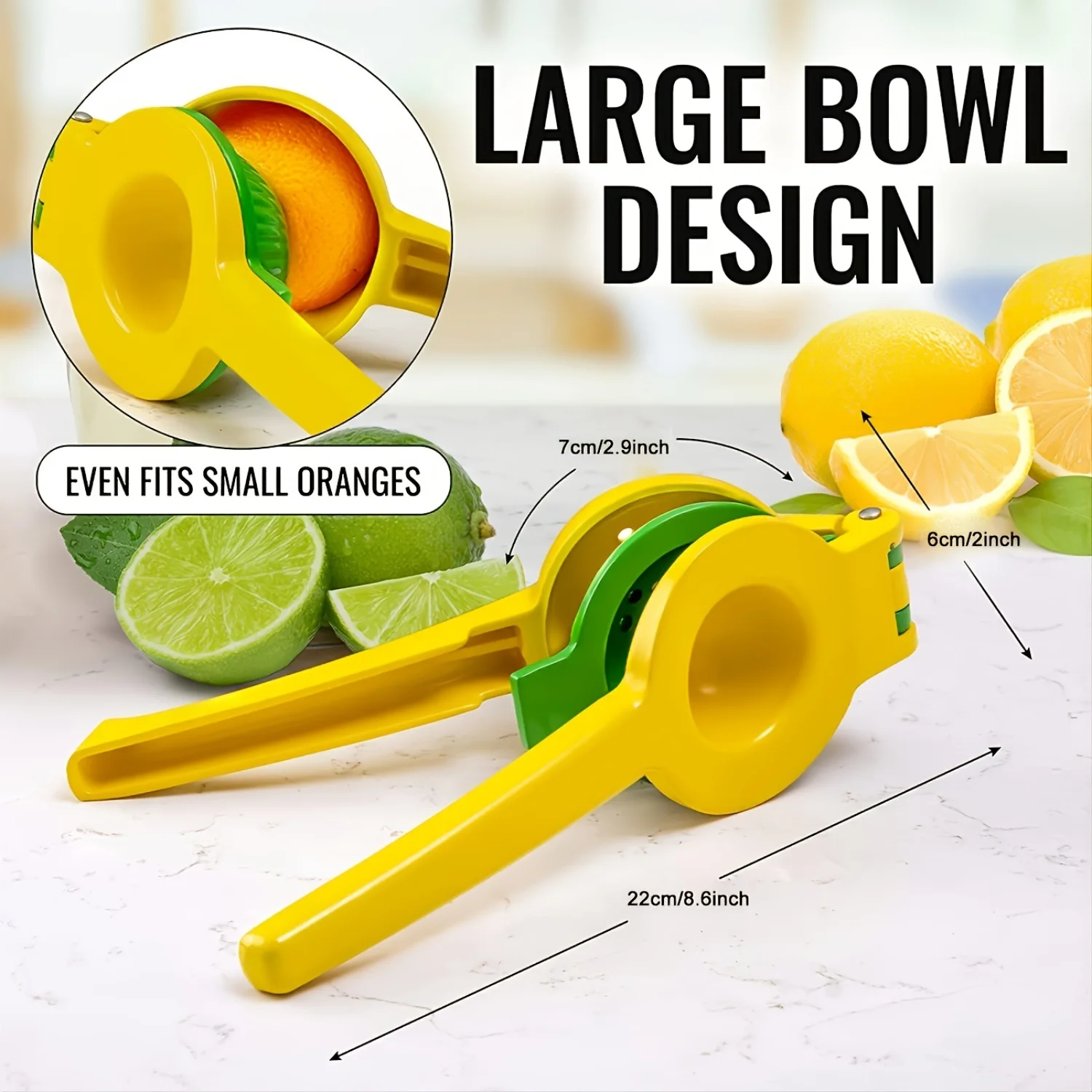

1pcs Lemon Lime Squeezer - 2-In-1 Hand Juicer for Effortless Juice Extraction - Durable and Easy to Clean