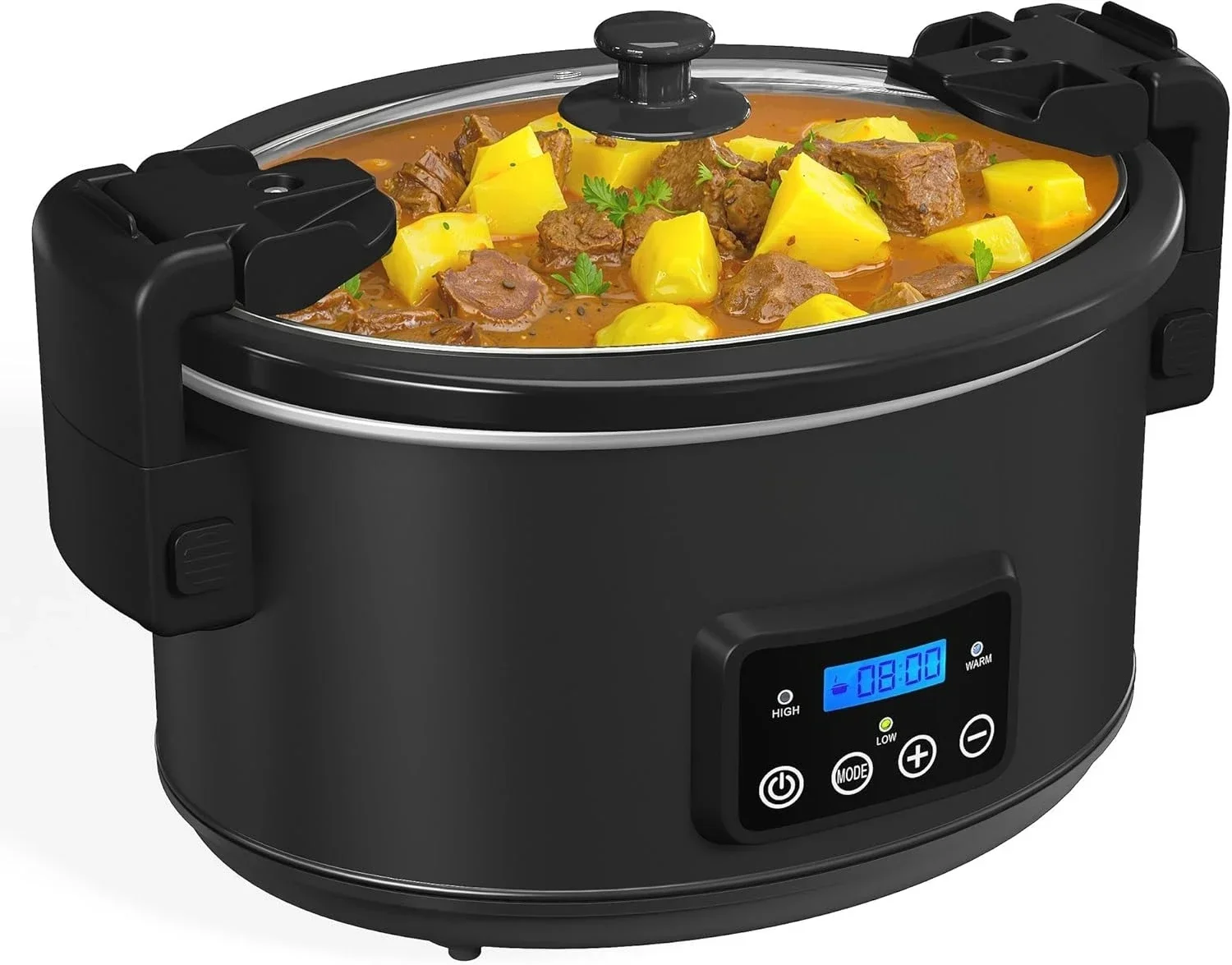 8.5 Quart Programmable Slow Cooker: Multi-Cooker Food Warmer with Locking Lid & Digital Timer, Adjustable Tempature Control