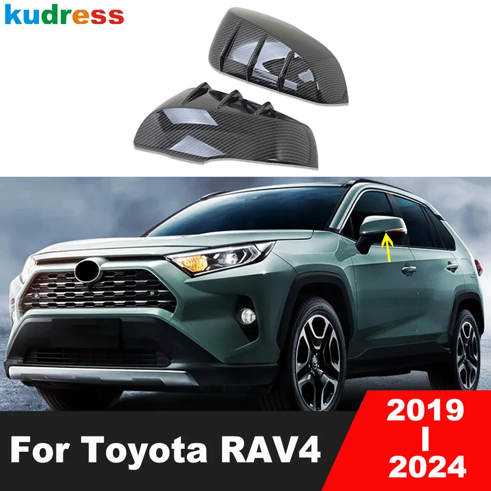 

For Toyota RAV4 RAV 4 2019-2021 2022 2023 2024 Carbon Car Rearview Mirror Cover Trim Side Wing Mirrors Cap Covers Accessories