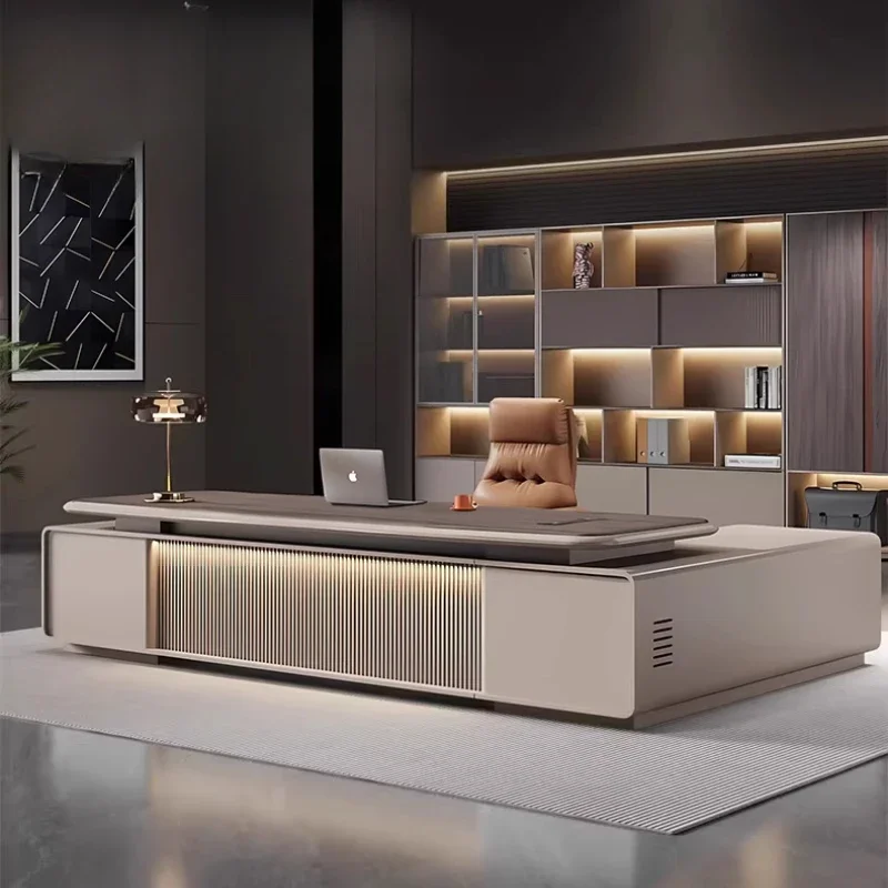 

Designer L Shaped Office Desk Conference Minimalist Manager Reception Office Desk Secretary Unusual Metal Escritorio Furniture