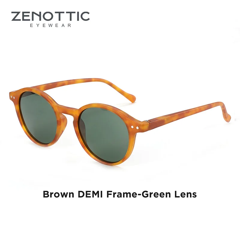 ZENOTTIC Retro Polarisierte Sonnenbrille 2023 2024 Männer Frauen Vintage Kleine Runde Rahmen Sonnenbrille Polarisierte Linse UV400 Brille Schatten 6