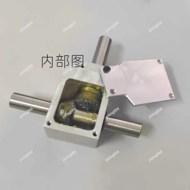 90 Degree Bevel Gear Reducer 1:1 Ratio Dual Output 12mm Shaft Angle Converter Gearbox