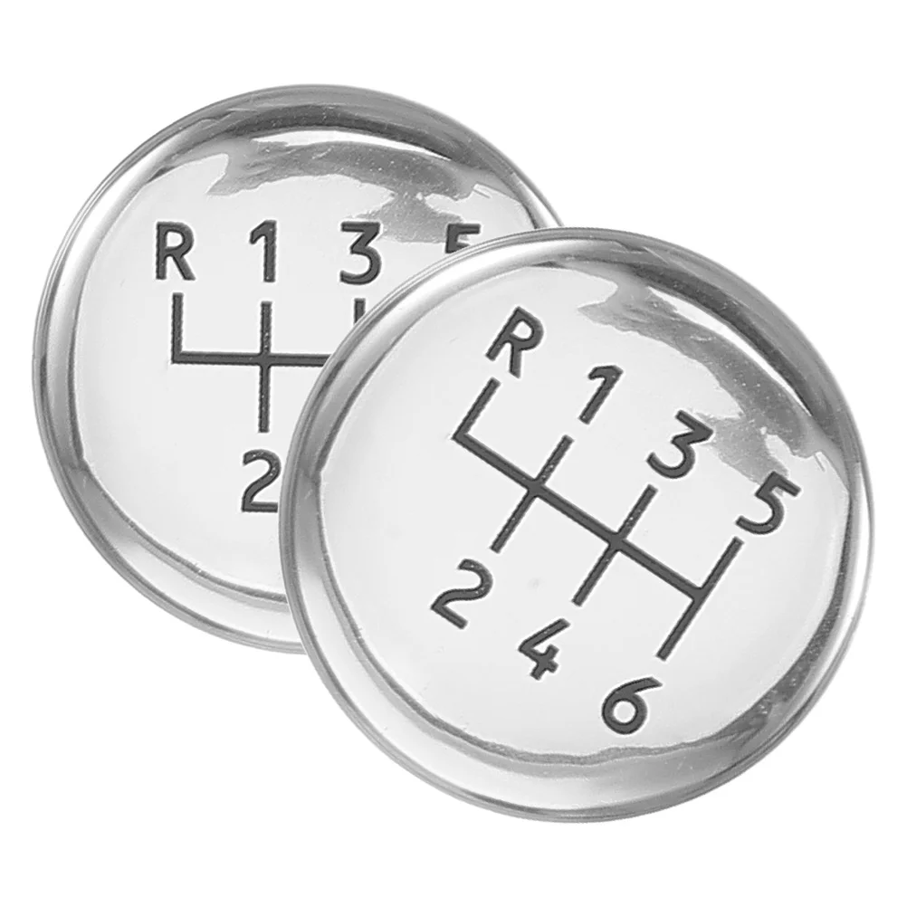 

2 Pcs Stickers Car Gear Head Shift Decorative Decals Body Decoration Manual Transmission Accessories