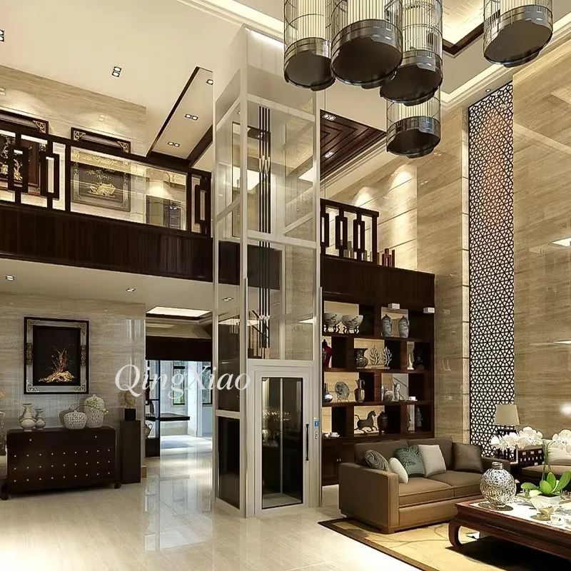 Small Machine Room Less Villa Passenger Elevator 2 To 5 Floors Residential Household Lift Private Home Indoor Personnel Lifting