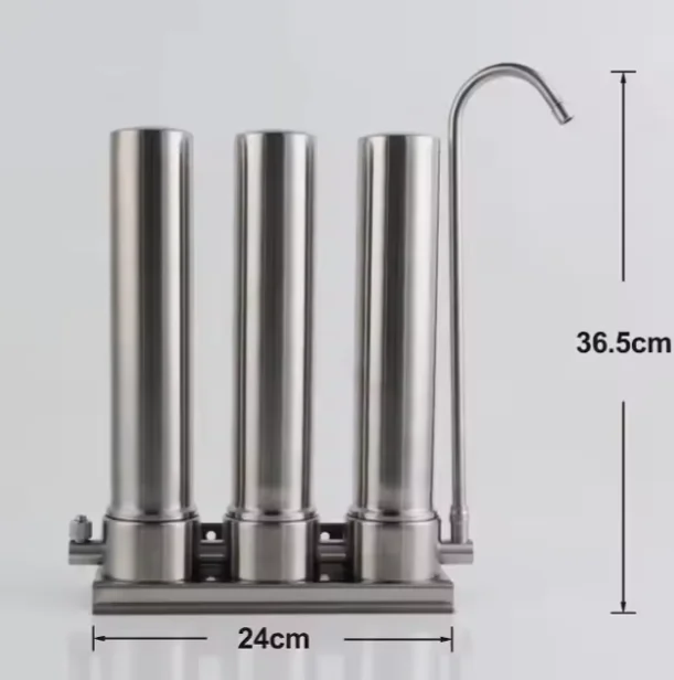 10 inch 3 stage countertop countertop stainless steel 304 water filter Multi Bag Water Cartridge Filter Housings