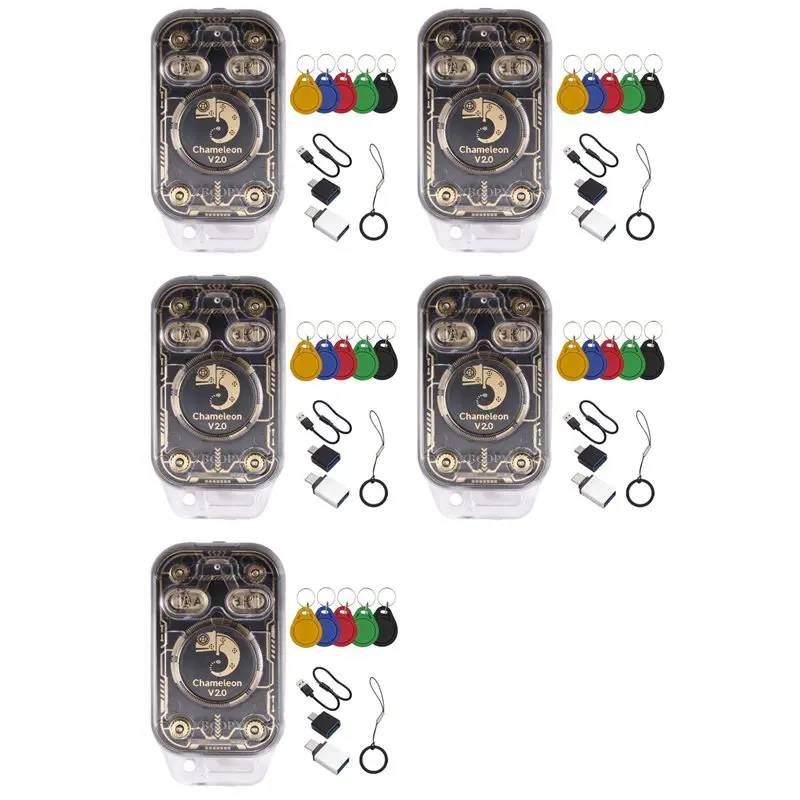 【THANKSGIVING DAY】5X Chameleon V2.0 RFID Smart Chip Reader Emulator Duplicator 125K 13.56Mhz Card Decode+25XUID Keychain