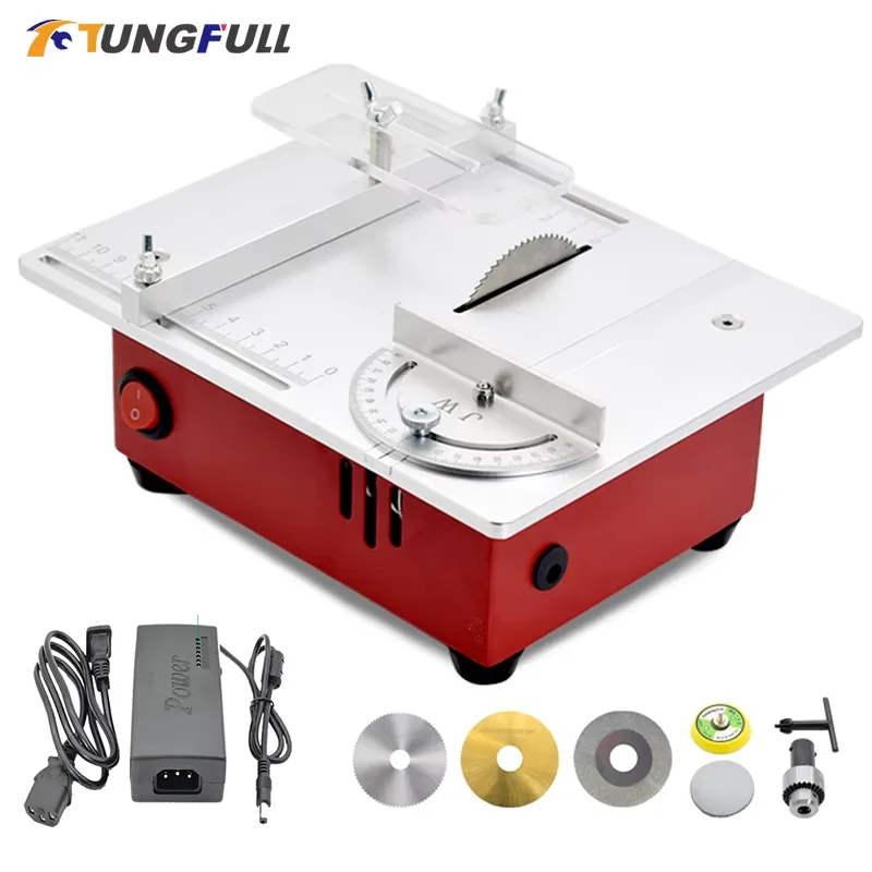 220V Mini Table Saw Electric Desktop Saws Household DIY Cutting Tool Crafts Cutting Tool Mini Multifunctional Cutting Machine