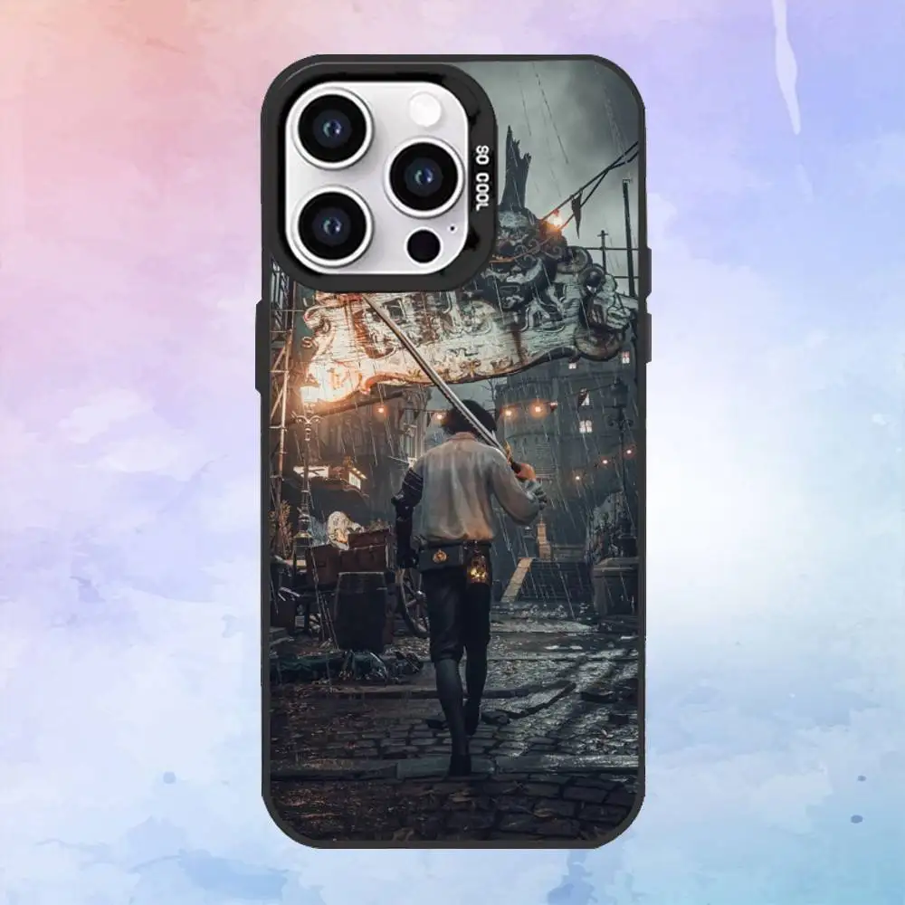 حافظة هاتف L-Lies of P GAME لهاتف iPhone17,16,15,14,13,12,11 Plus، Pro Max غطاء مقاوم للصدمات باللون الأسود غير اللامع