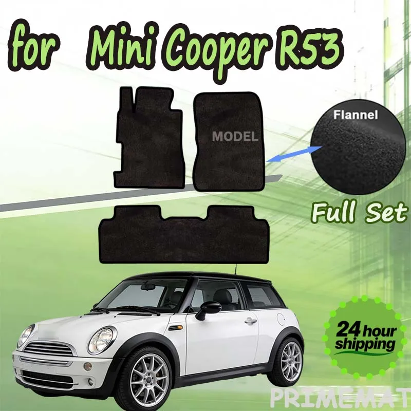 

PRIMEMAT Velour mats front for Mini Cooper R53 hatchback (2001-2006) -Black