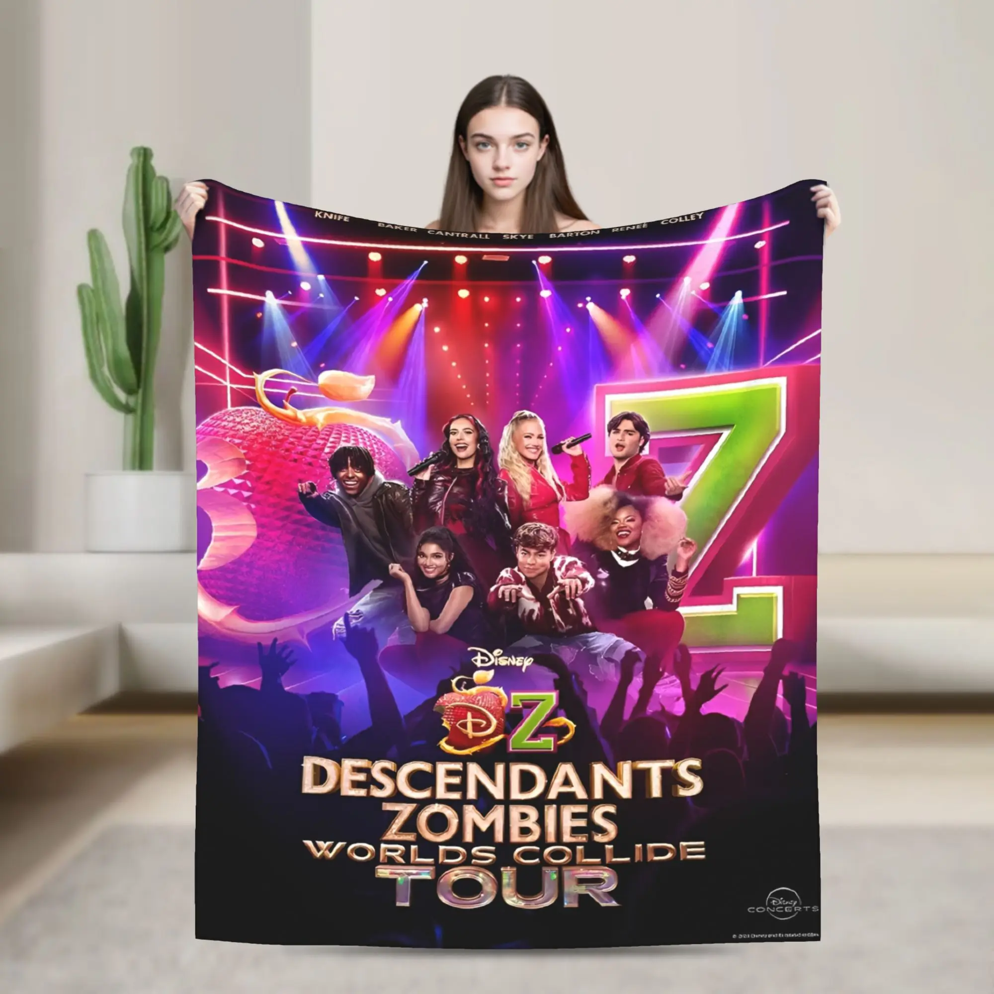 Manta súper suave Worlds Collide Tour Discendientes Zombies, manta de cama ligera de primera calidad, mantas de felpa peludas para todas las estaciones