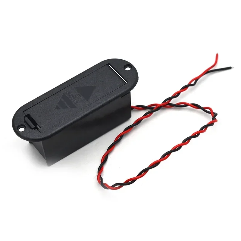 

50Pcs Guitar Bass Active Pickup 9V Volt Battery Cover Box Case Holder ABS with Adapter Cable Guitarra Accessories