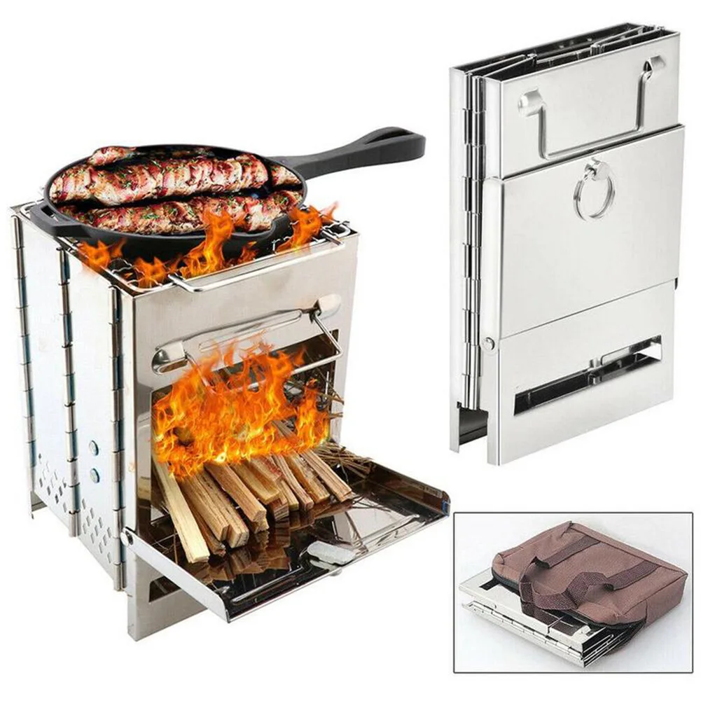 

Modern Stainless Steel Firewood Stove Freestanding Outdoor Home Heater for Picnics & Home Use