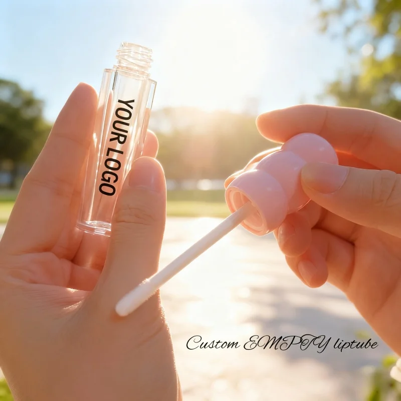 【Logo Custom】50Pcs 3ml Customized New Cute Multi-color Gourd Lid Round Tube Lip Gloss Tube Wholesale Factory