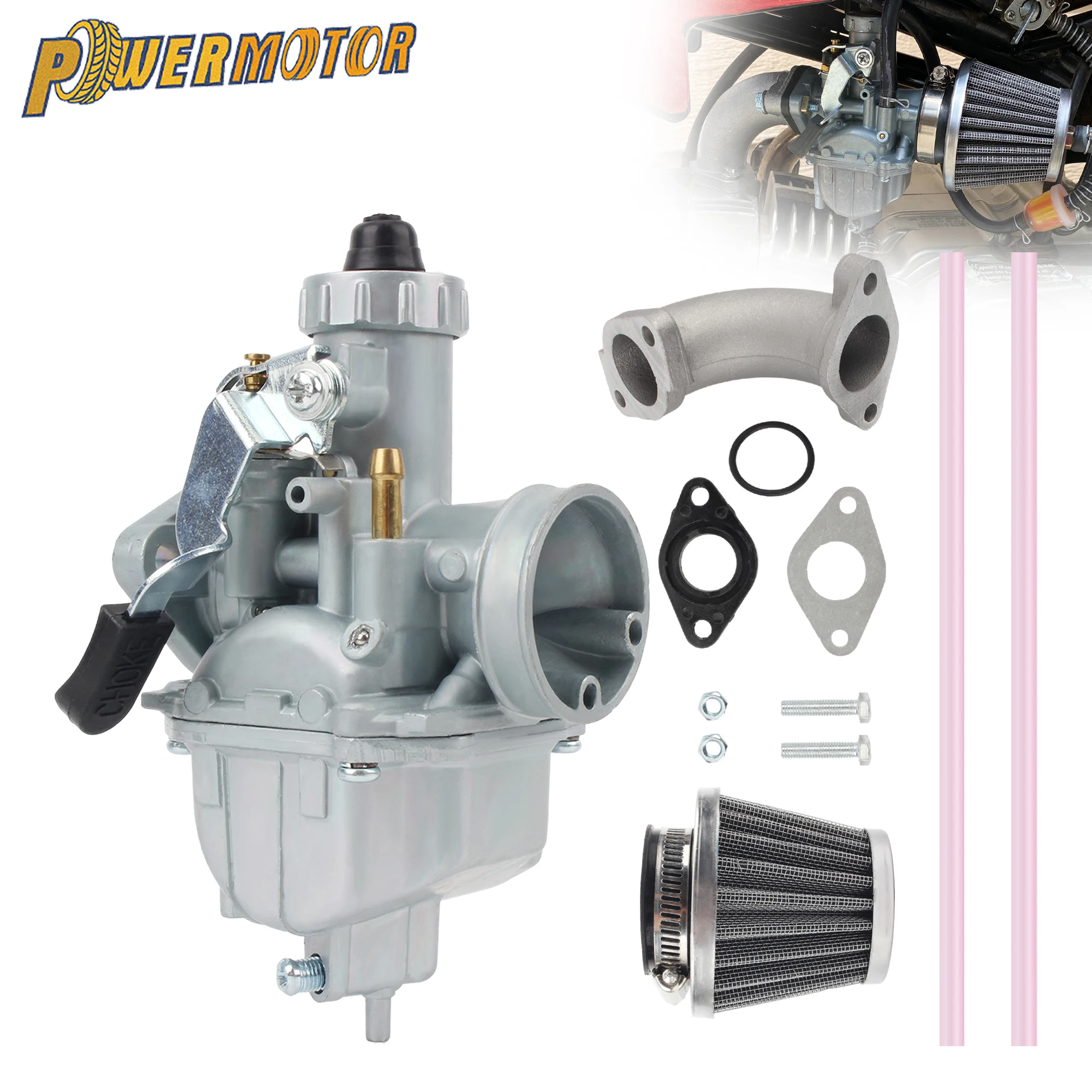 

38MM VM22 Motorcycle Carburetor Set Mainfold Air Filte For Lifan YX SSR CRF50 CRF70 Predator 212cc GX200 196cc Engine Carb Parts