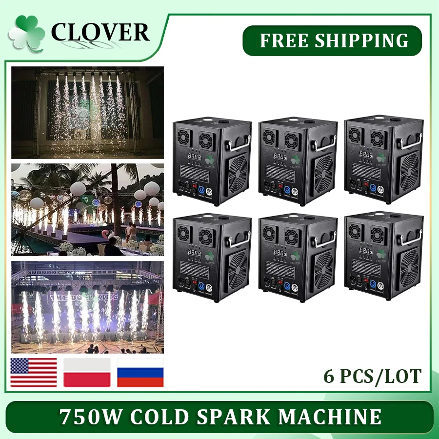 

6PCS/Lot 750W Cold Spark Stage Machine DMX Remote Control Spark Fountain Sparkular Machine For Wedding DJ Show Stage Performance