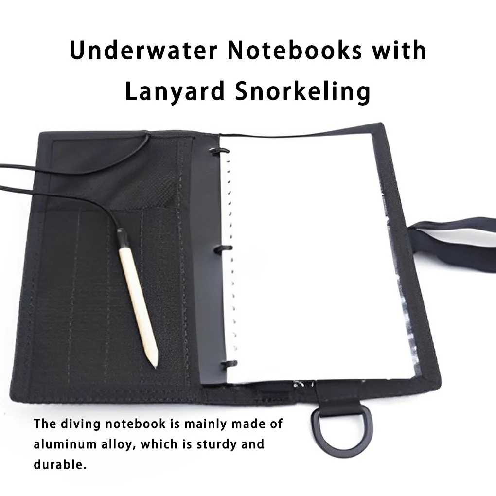 Diving Wet Notebook with Refill 50 Pages Waterproof Book Paper Underwater with Lanyard Snorkeling Supply Underwater