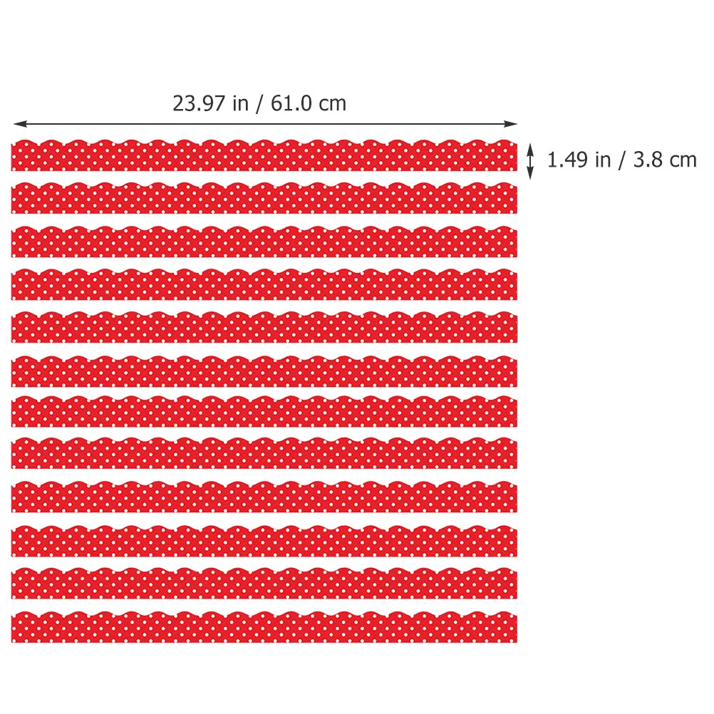 12Pcs Chic Wave Pattern Magnetic Border Trim Bright Color Bulletin Board Border for Whiteboard Blackboard Office Door Window