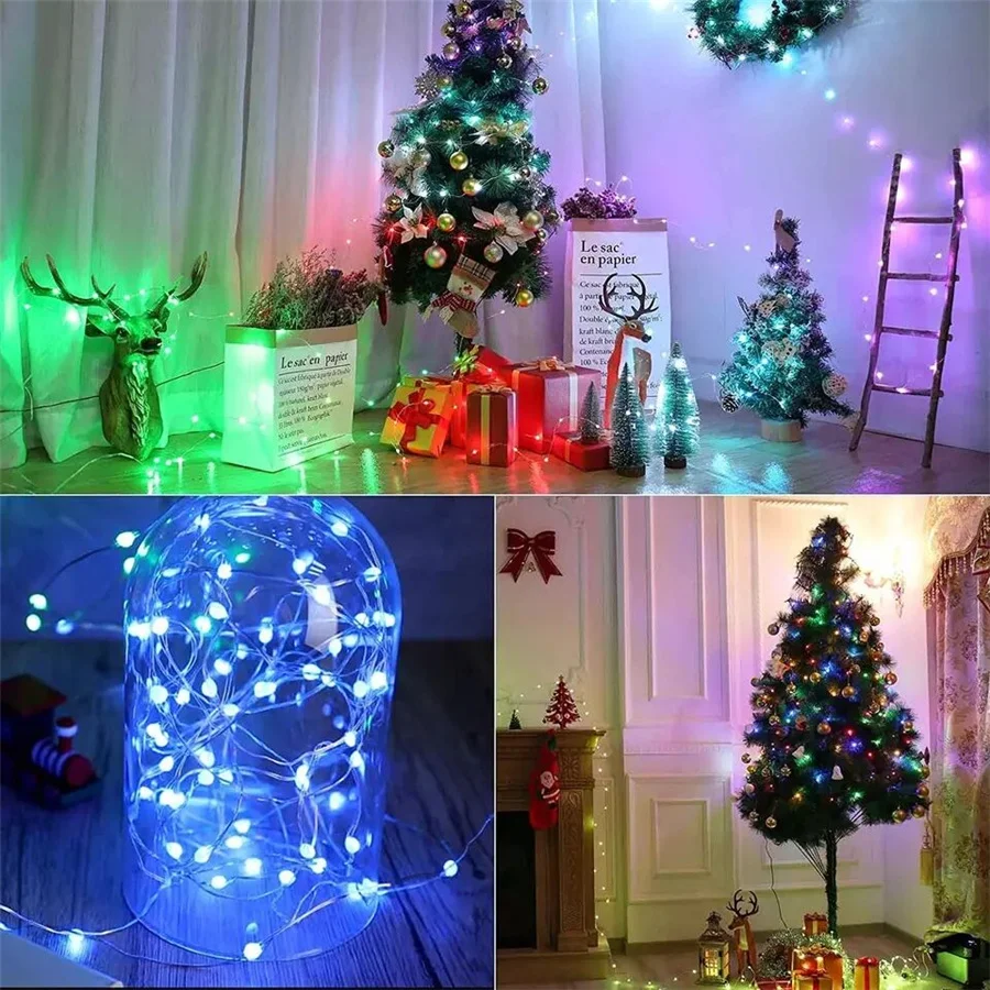 Imagem -04 - Usb Inteligente Controle App Led Luzes de Fadas ao ar Livre 10 20m bt Árvore Natal Luzes da Corda Guirlanda para Festa Férias Decoração Casa