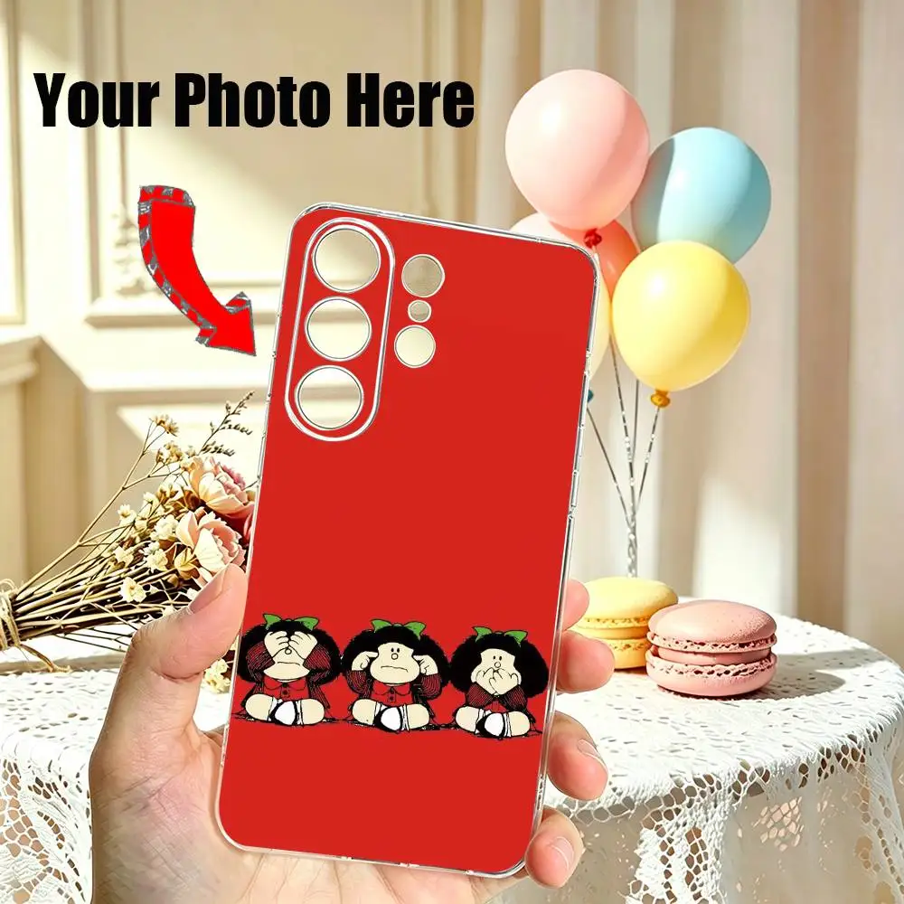 Funny Cartoon M-Mafalda-z Phone Case Transparent Silicone Soft For Samsung S25,S24,S21,S22,S23,S30,Ultra,S20,Plus,Fe