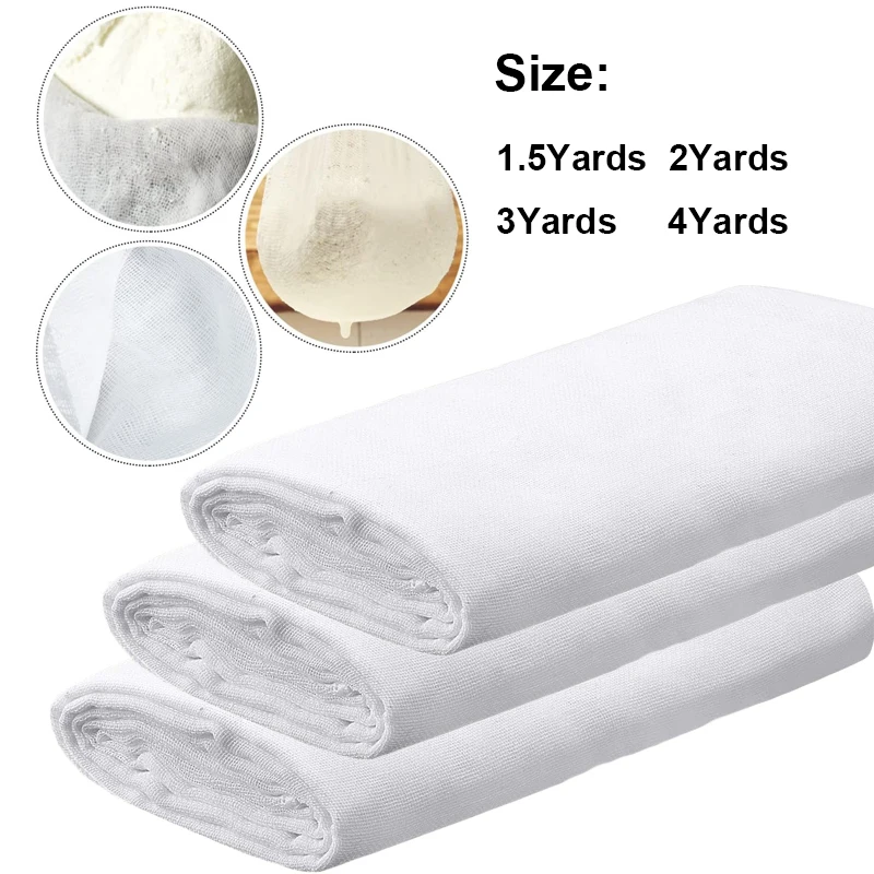 4 ~ 1.5 yards cheesecloth reusable unbleached pre-cut filter muslin kitchen gadget for cooking baked pastry juicy cheese making