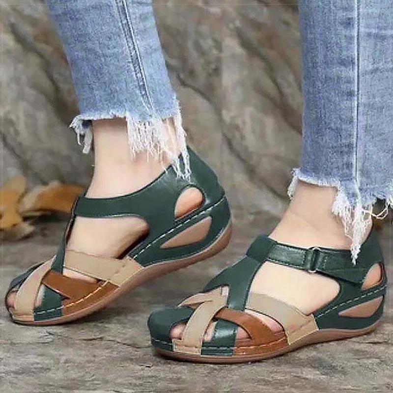 Women's Sandals Soft Wedge Heels Sandals 2025 Summer Shoes Woman Low Platform Sandalias De Mujer Mix Color Summer Sandals Female image 3