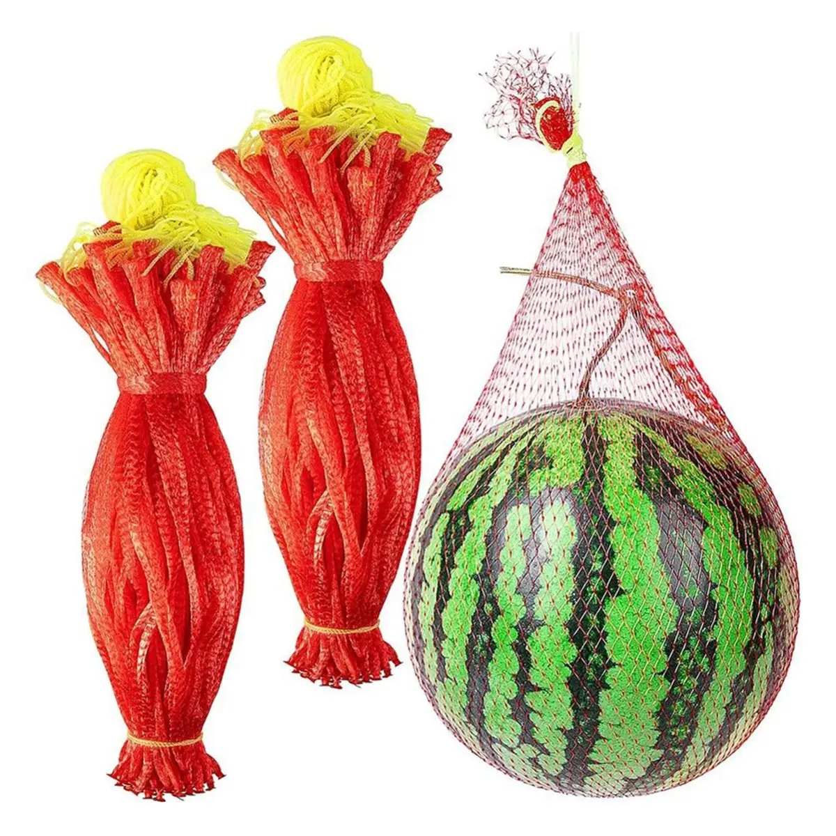 KSOL 100 Pack Watermelon Nets,Hanging Watermelon Nets Bags Mesh,Reusable Melon Hammocks Cradles for Cucumbers