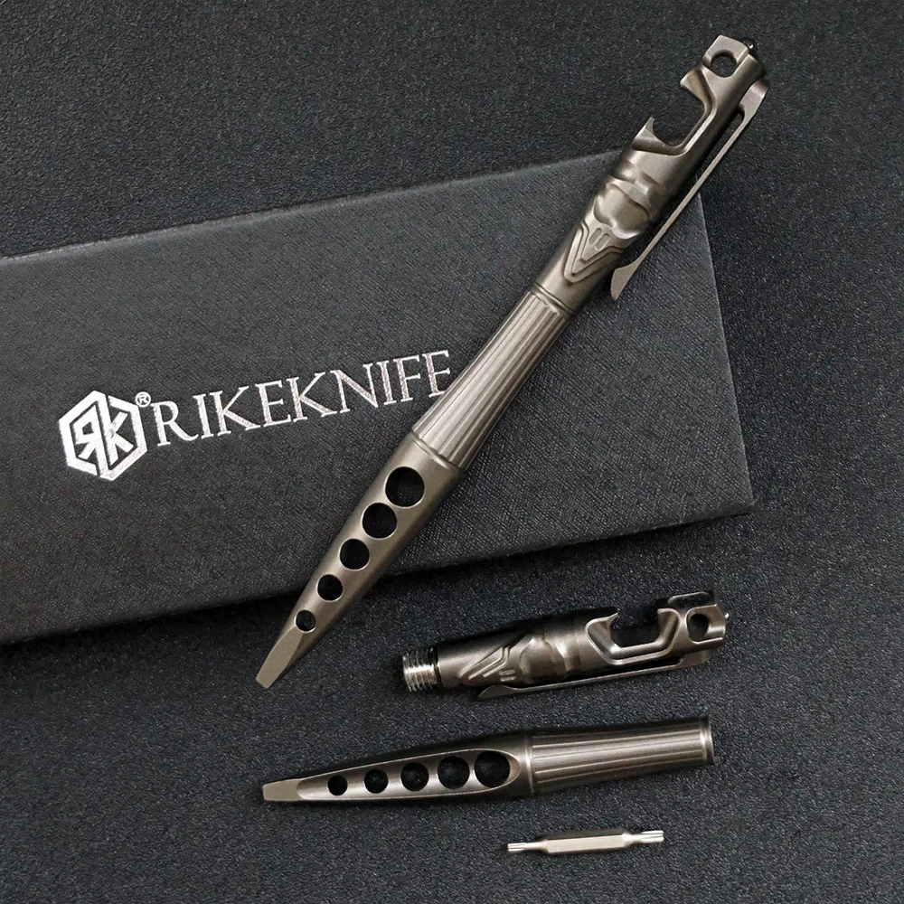 

The latest Rikeknife titanium alloy tactical pen special-shaped crowbar multi-function defense pen