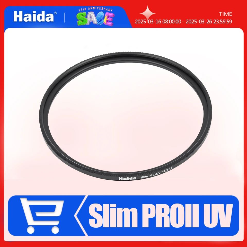 Haida Slim PROII Multi-coating UV Filter for Camera Lens Protective with 37/39/40/40.5/43/46/49/52/55/58/62/67/72/77/82mm