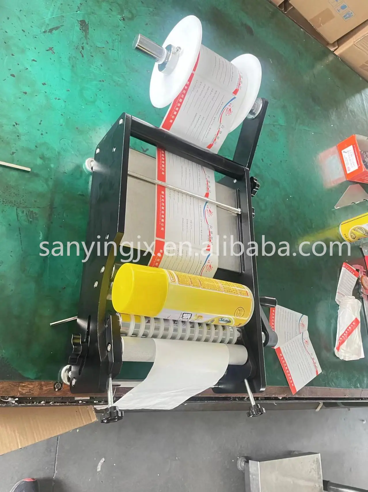 Simple Manual Labeling Machine, Adhesive Sticker Jar Round Bottle Labeler