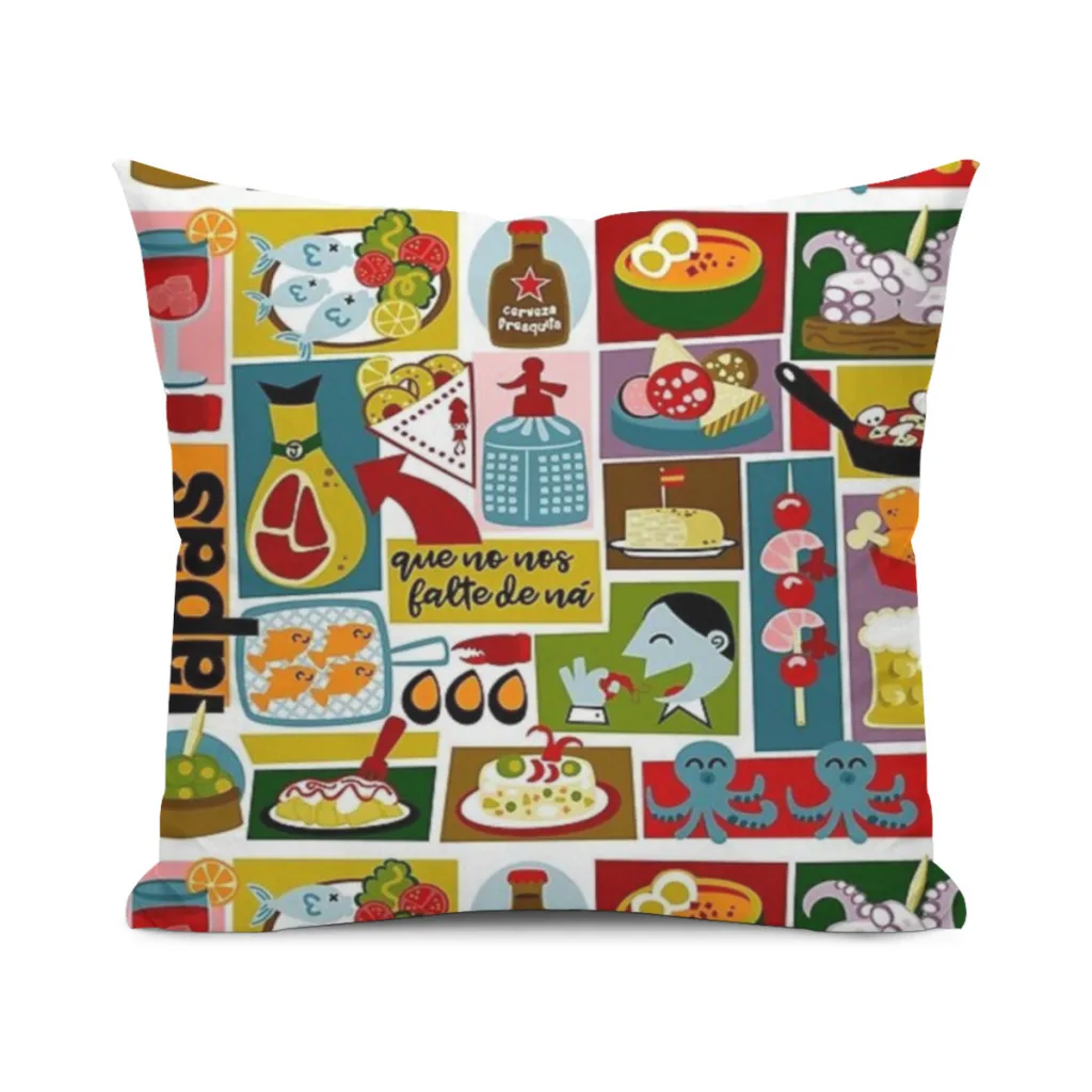 

Tapas Cushion Cover 45x45cm Home Decor Sofa Pillow Home Pillowcase