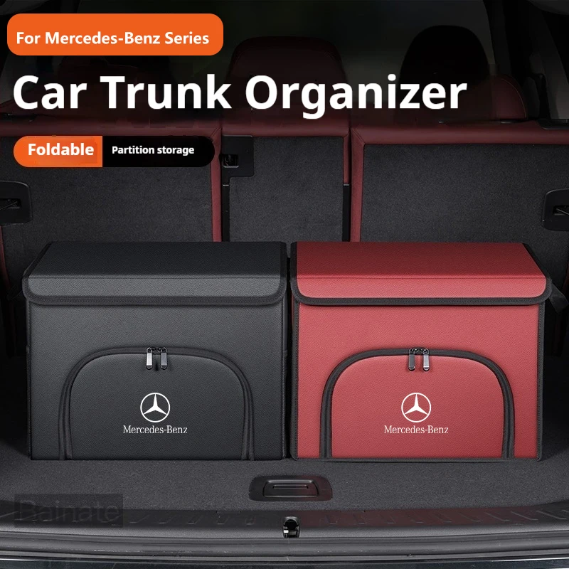Caja organizadora plegable de doble capa para maletero de coche Mercedes-Benz Clase A, C, E, S, R, GLA, GLC, GLK, Vito, Sprinter, SLK