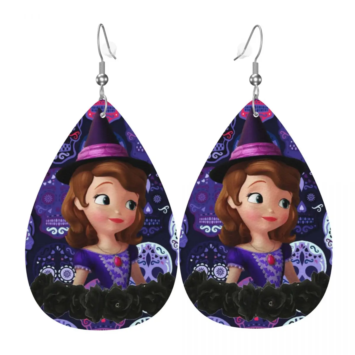 

Custom Princess Sofia Art Dangle Drop Earrings Leather Earrings for Women Fashion For Party