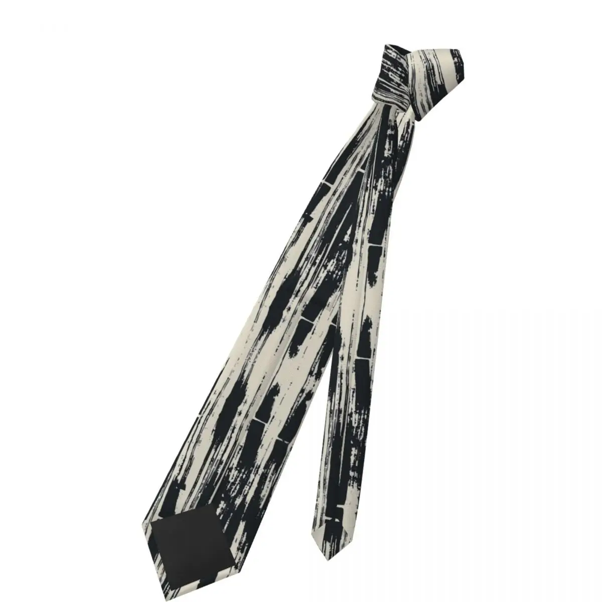 Cravatta nera con stampa Shibori Novità Cravatte casual per uomo Cravatte con colletto di qualità per festa di nozze Accessori per cravatte grafiche