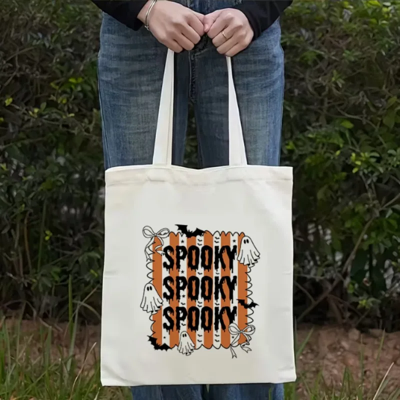 

SOPPKY женская сумка на одно плечо с тыквой, автомобильная парусиновая сумка, большая сумка на плечо, университетская сумка для домашнего декора с тыквой на Хэллоуин, ретро