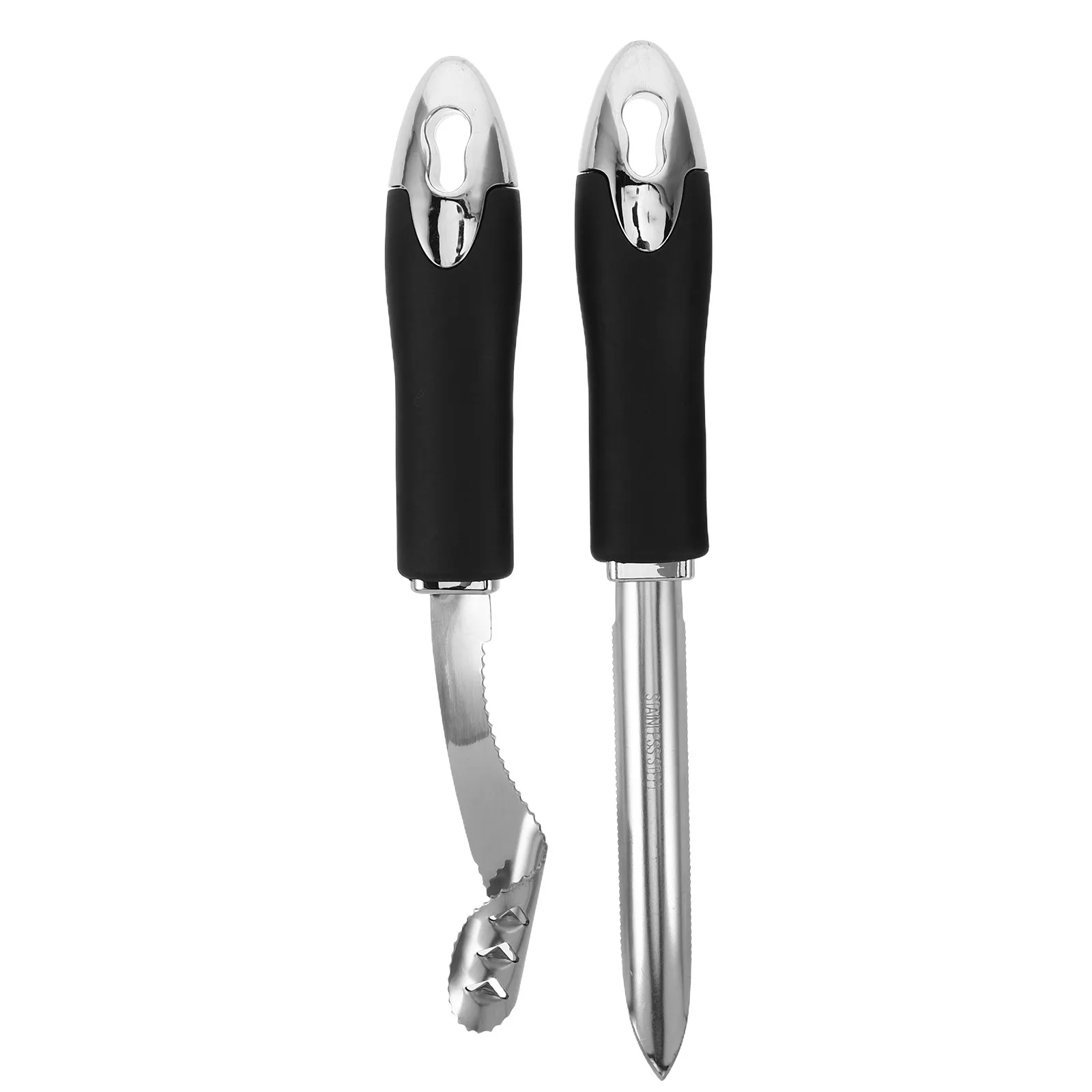 Pepper Core Deseeder Tools for Beginner Cooks to Save Time, 2-Piece Stainless Steel and TPR Set for Peppers and Cucumbers