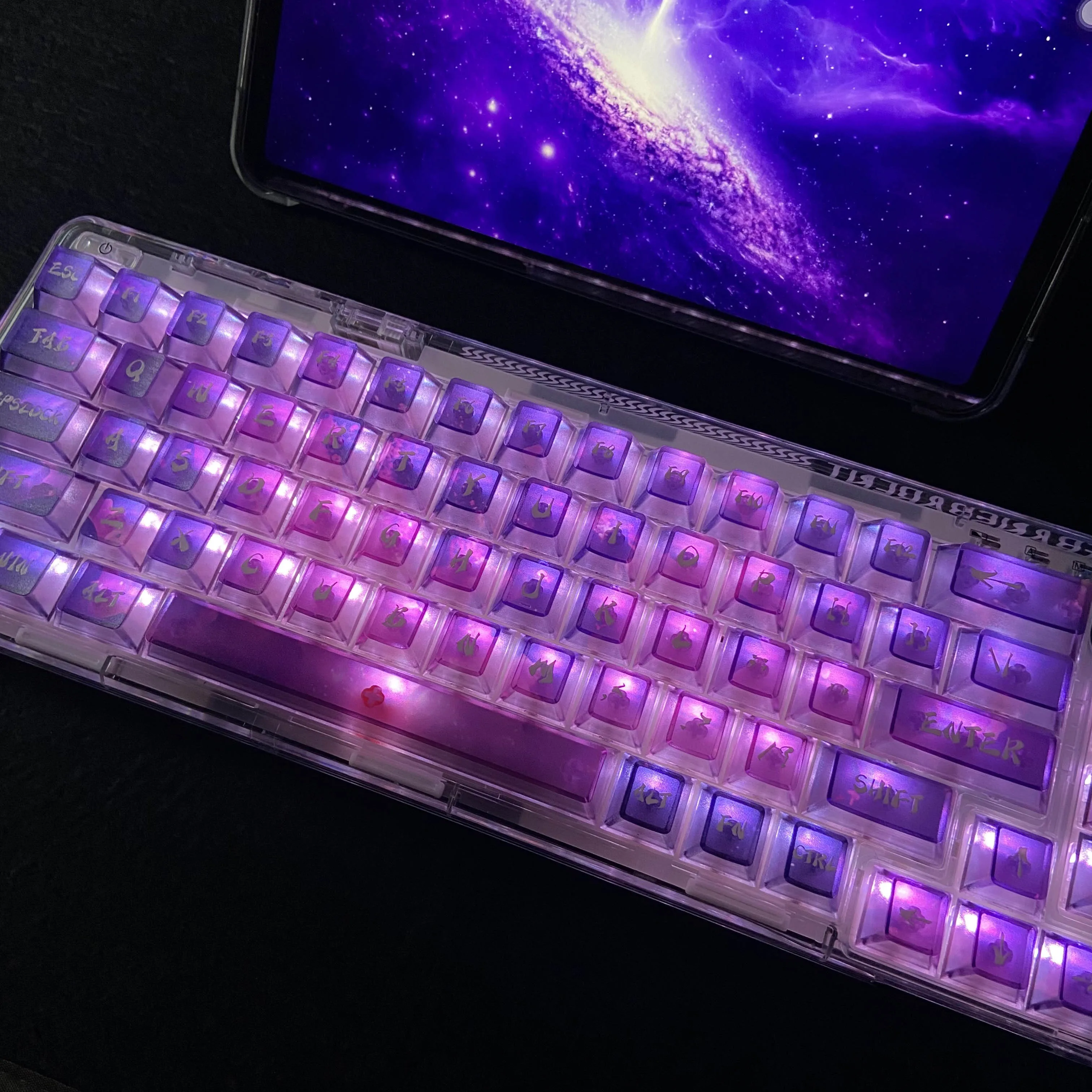 Colorful Keycap 60% 65% 75% TKL 96% 100% PC Custom Frosted matte Keycap for Mechanical Keyboard
