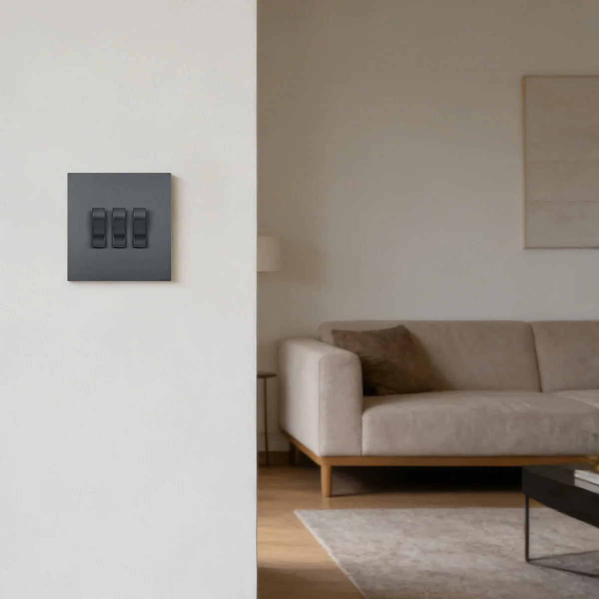 Avoir Slim Frame Electric Switches For Home FR Gray Push Button Momentary S Type Reset Switch Dimmer Switch Light Indoor Cat6