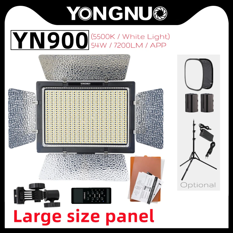 YONGNUO YN900 LED Video Light 5500K Large Panel Pro Photography Studio Fill Lamp Lighting For Makeup Vlog TikTok Live Broadcast