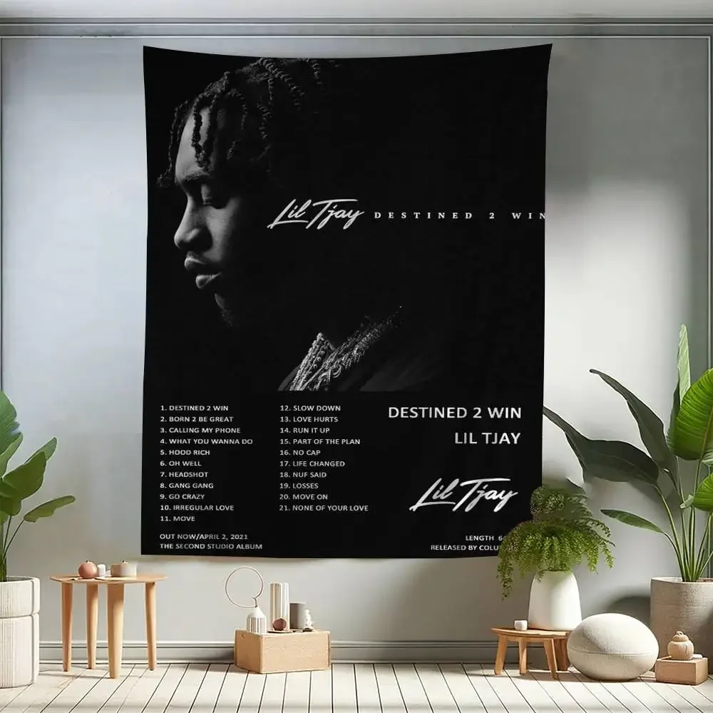 Lil Tjay Pop Rapper Printed Large Wall Tapestry Cheap Hippie Wall Hanging Bohemian Wall Tapestries Mandala INS Home Decor