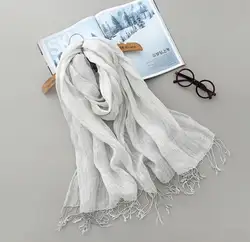 Linen Striped Scarf For Adult Head Wrap Scarf Hijab Scarf Women Turban