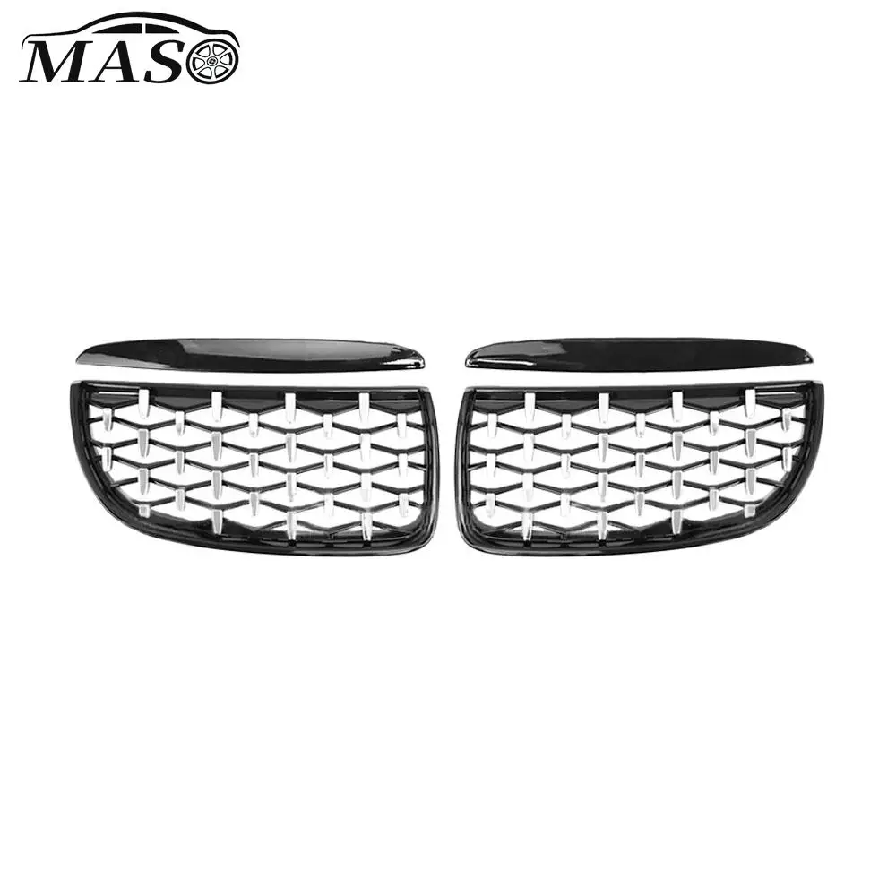 Car Auto Front Bumper Grille Meteor Electroplating Racing Grills 51137120007, 51137117241 for BMW 3-Series E90 2005-2008