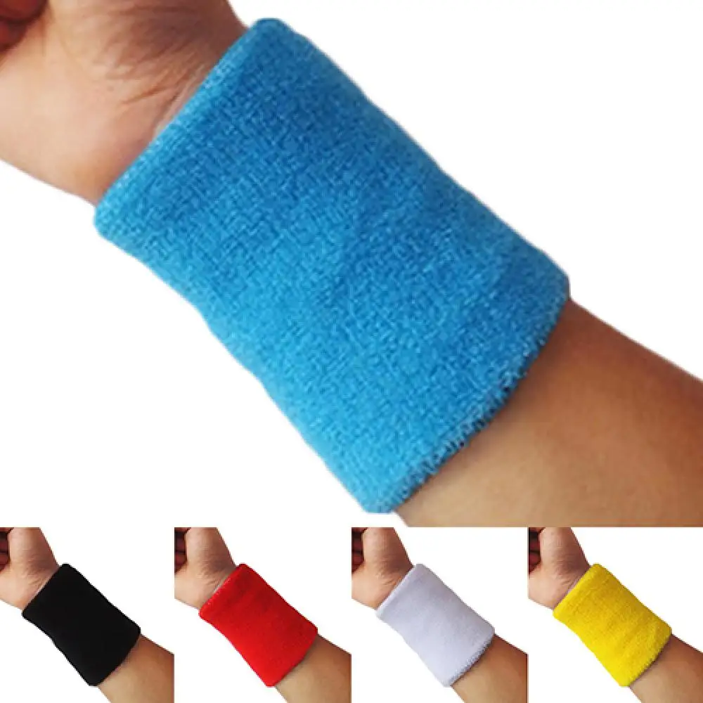 1pc Wrist Sweatband Unisex Tennis Sport Wristband Volleyball Gym Wrist Brace Support Sweat Band Squash Towel Bracelet Protector