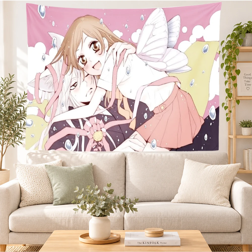 Anime Kamisama Kiss Wall Tapestry Tomoe and Nanami Cartoon Print Wall Hanging for Bedroom Living Room Dorm Aesthetic Home