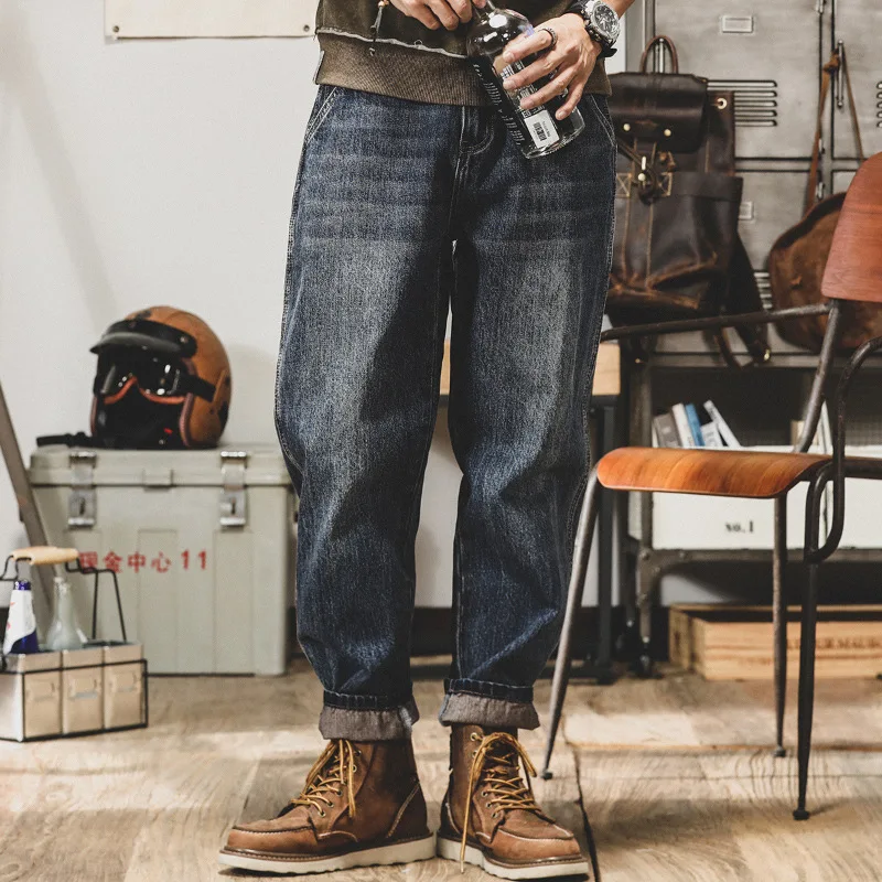 

American Heavyweight Retro Spring Jeans Men Loose Straight Trendy Streetwear Men's Clothing American Style Cargo Pants Sprin