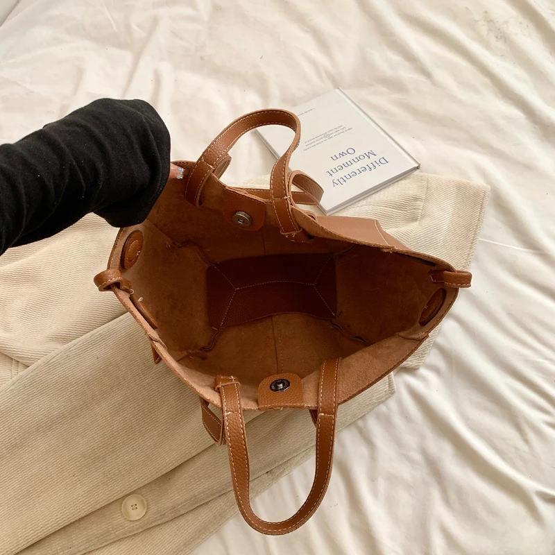 Vintage Women Shoulder Bag PU Leather Handbag Chic Tote Underarm Bags Leisure Women's Grocery Bags Clutch Designer Luxury Bolsa image 5