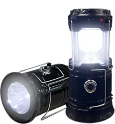 Collapsible Camping Lantern Solar USB Rechargeable Portable Lightweight Outdoor Emergency Light Hiking Hurricane LED Flashlight