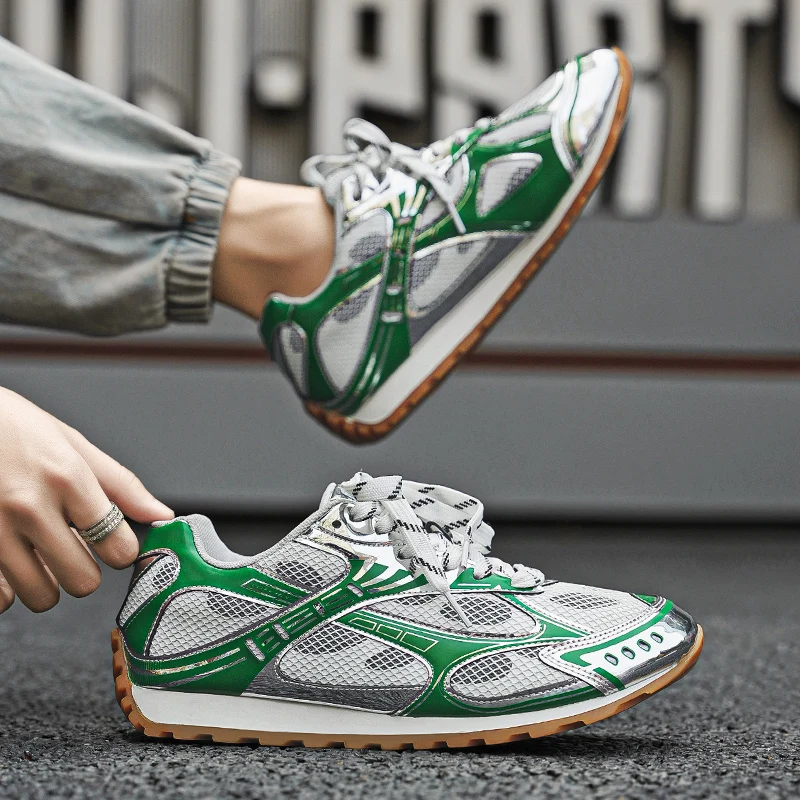 2024 modne męskie Streetwear codzienne trampki letnie siatkowe sportowe męskie buty oddychające buty do biegania męskie designerskie płaskie buty