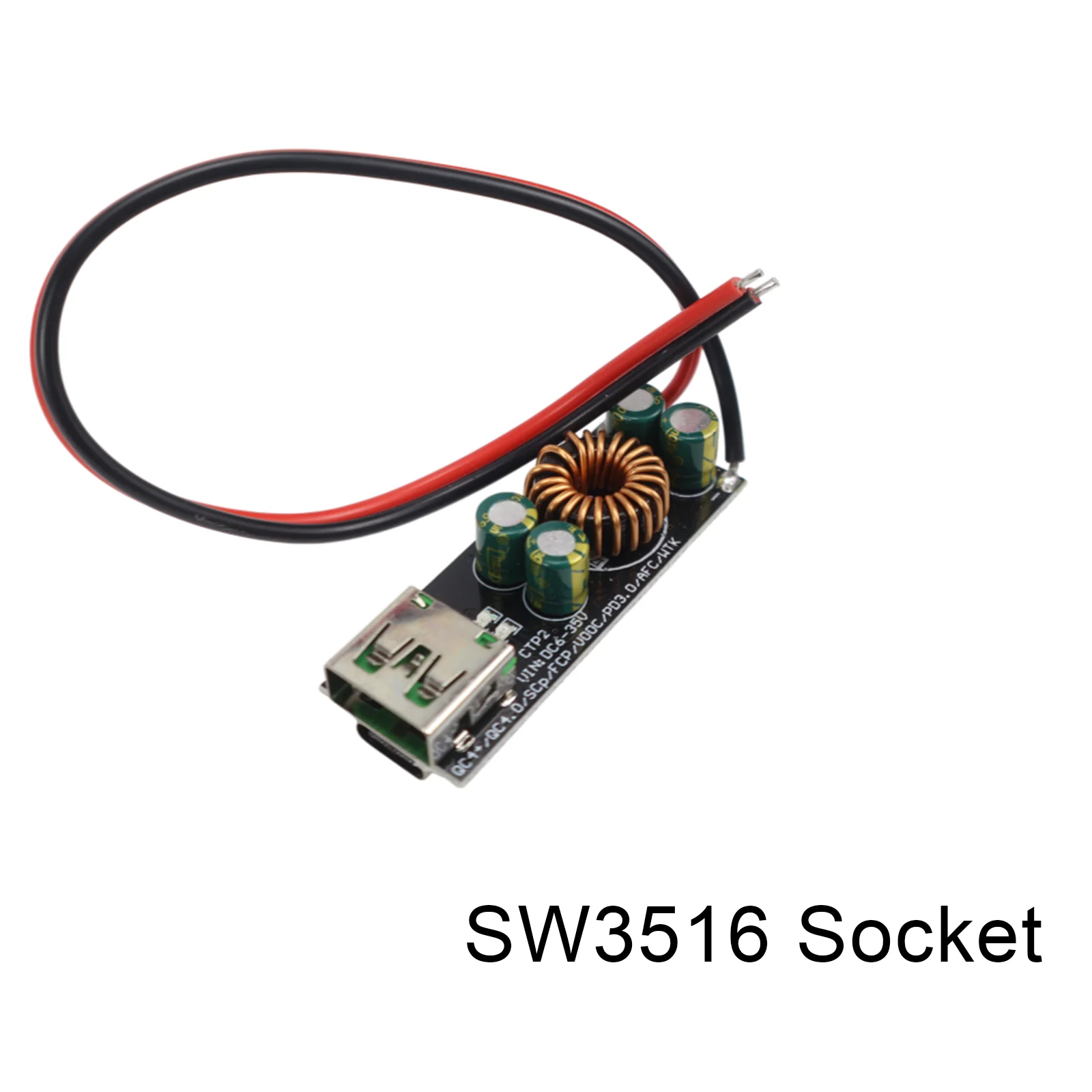 SW3516 Fast Charge Module 6-35V USB Type-C QC4.0 QC3.0 with Cable for Phone PD SCP FCP DIY Adapter Outdoor Car Step