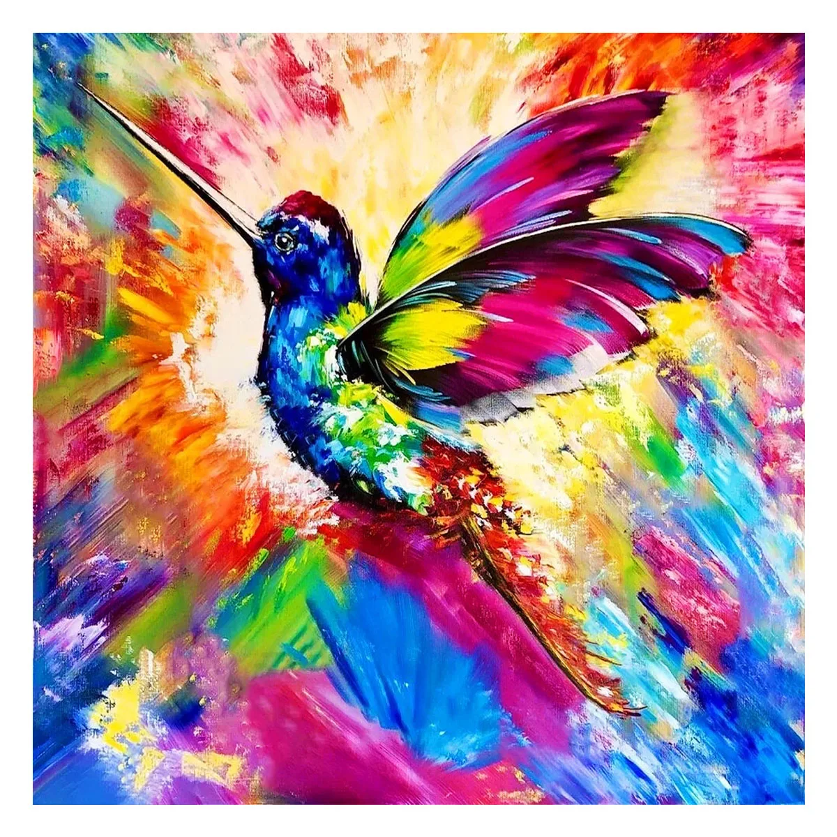 

Sunature 5D Full AB Square Round Drills Hummingbird Diamond Painting Poured Glue Canvas